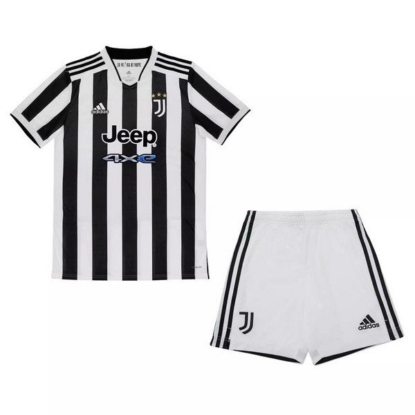 Camiseta Juventus Replica Primera Ropa Niño 2021/22 Blanco Negro